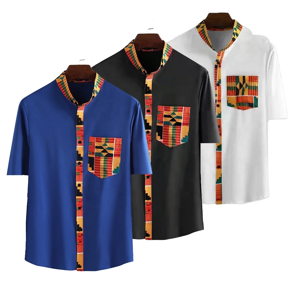 

JL-10122 fashion OEM LOW MOQ Men Floral short sleeve shirts new style ethnic shirt men hawaii shirt with pockets