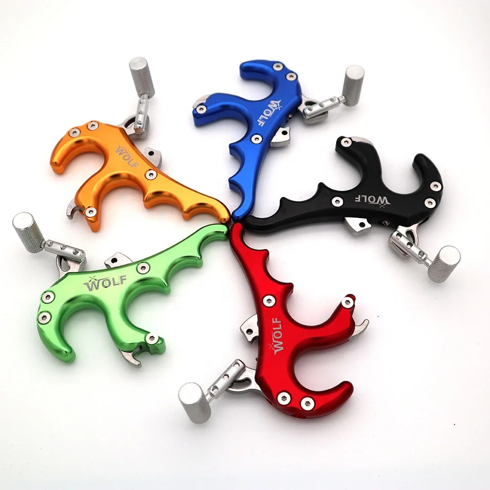 

Wolf Stainless Steel  Caliper Release aid Archery Caliper Grip Release For Compound Bow Hunting, 5 colors