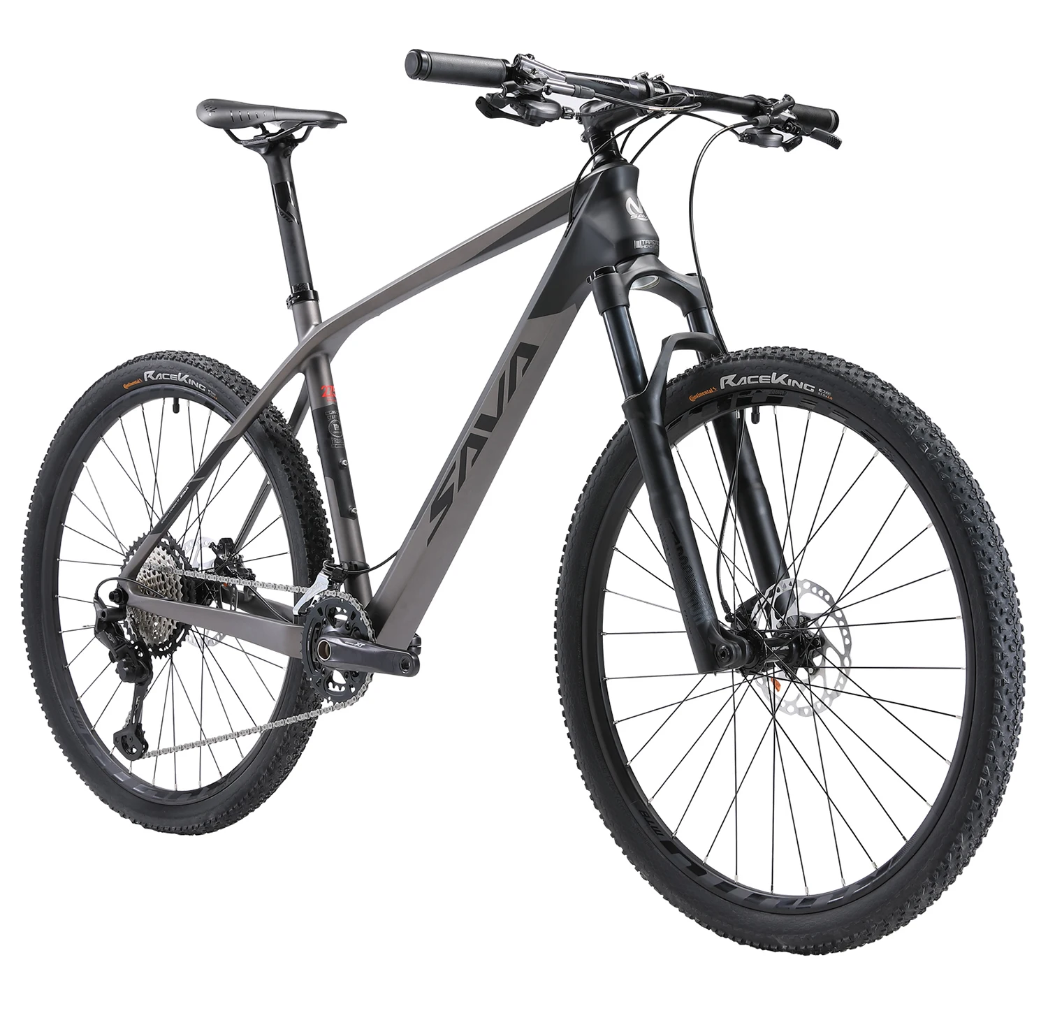 

SAVA DECK8.2 Carbon Bicycle Mountain Bike Carbon MTB M8100 2*12 Speeds, Black red/black grey