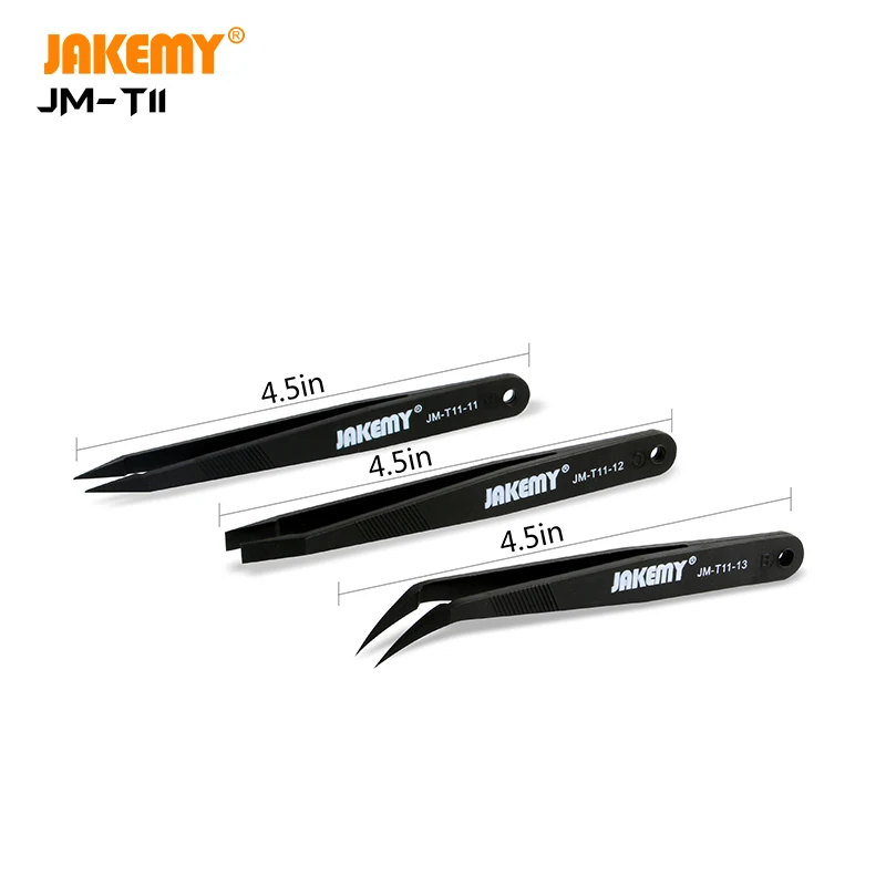 
JAKEMY JM T11 Precision Anti Static Highly Heat Resistant Tweezers Set  (60687174722)