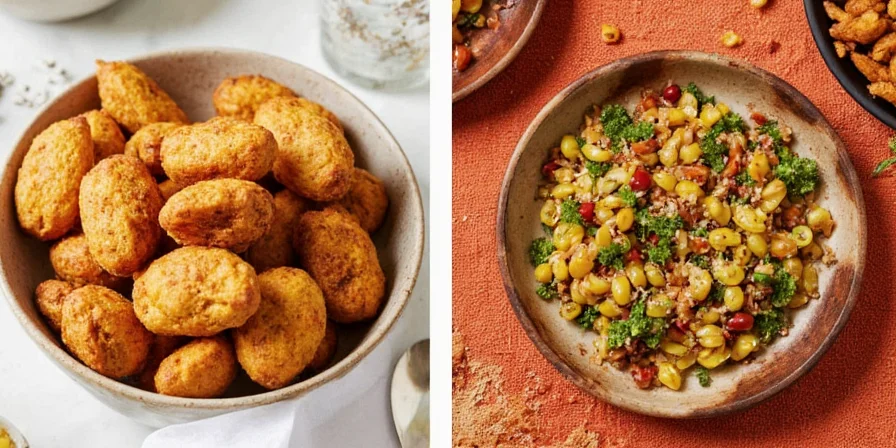 A colorful spread of popular African dishes