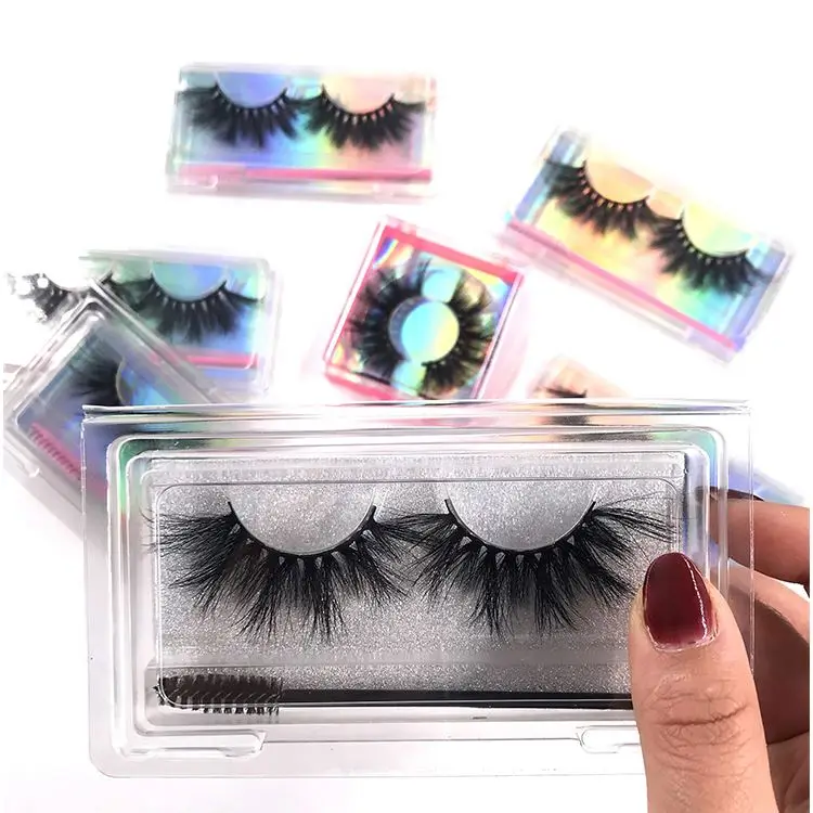 

Wholesale Individual Eyelashes 3D Mink Lashes 100% Real Mink Fur False Eyelashes With Custom Packaging, Natural black or colorful