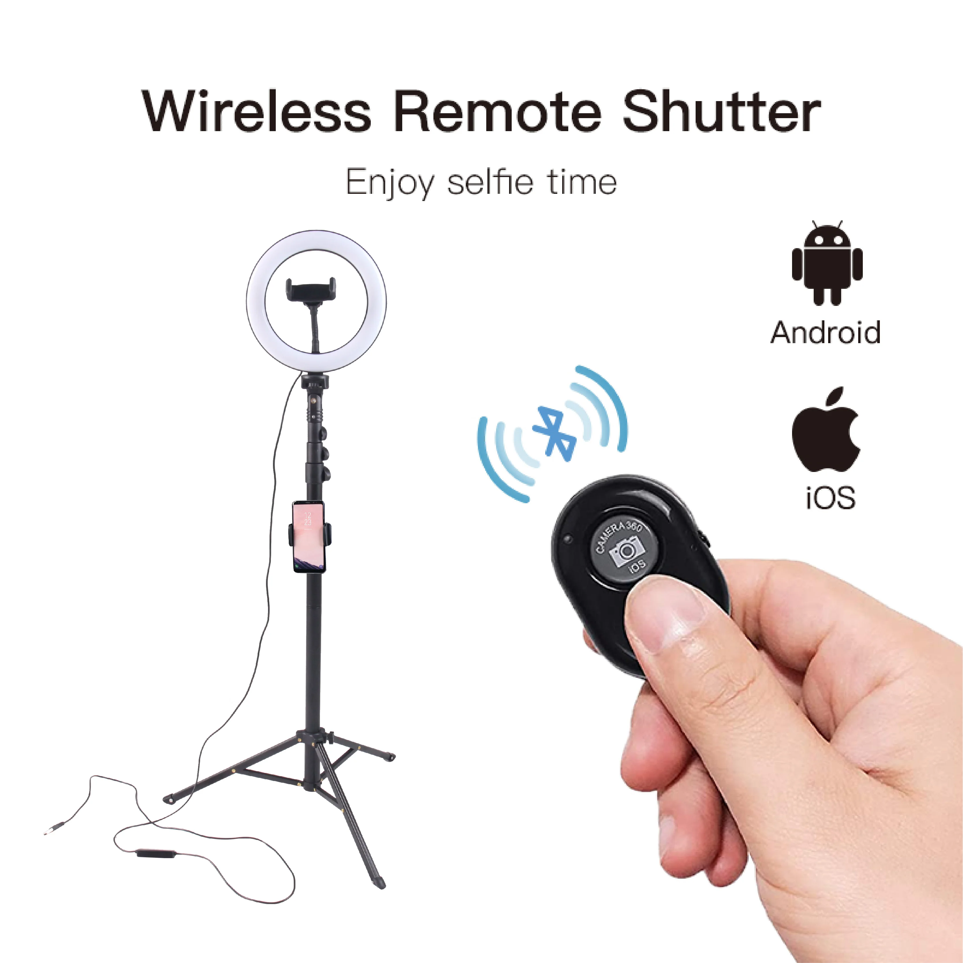 
webcam small selfie ring light for phone with holder and remote control 