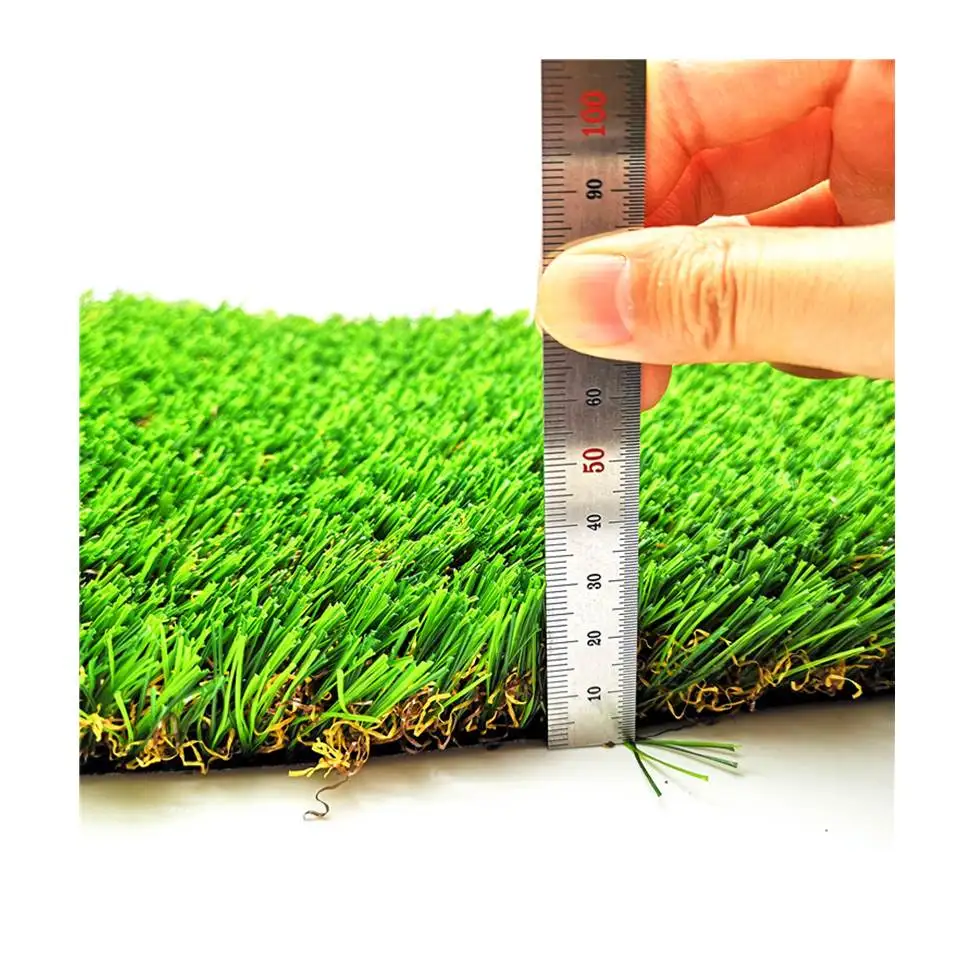 

30mm outdoor turf plastic artificial green grass for garden, 4 tones green