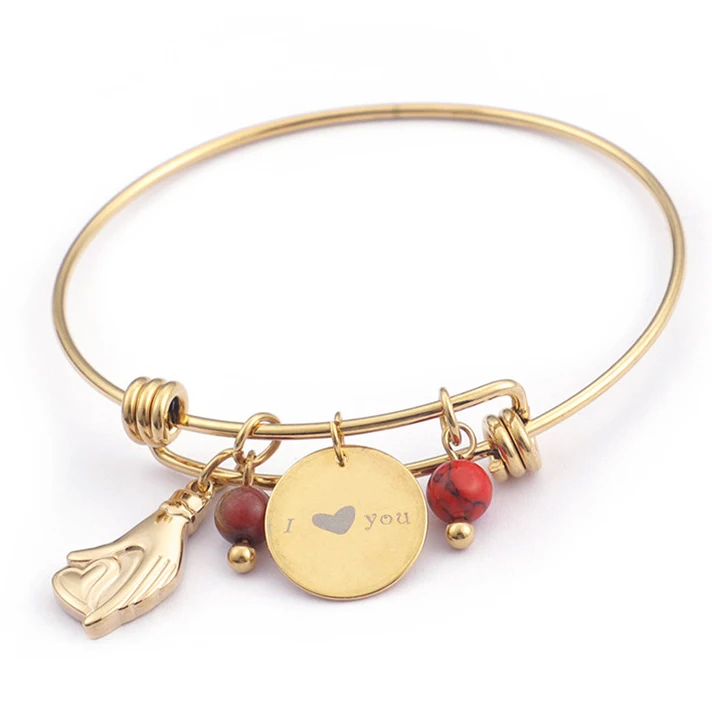

Ebay hot sale adjustable LOVE YOU heart charm bracelet for women present