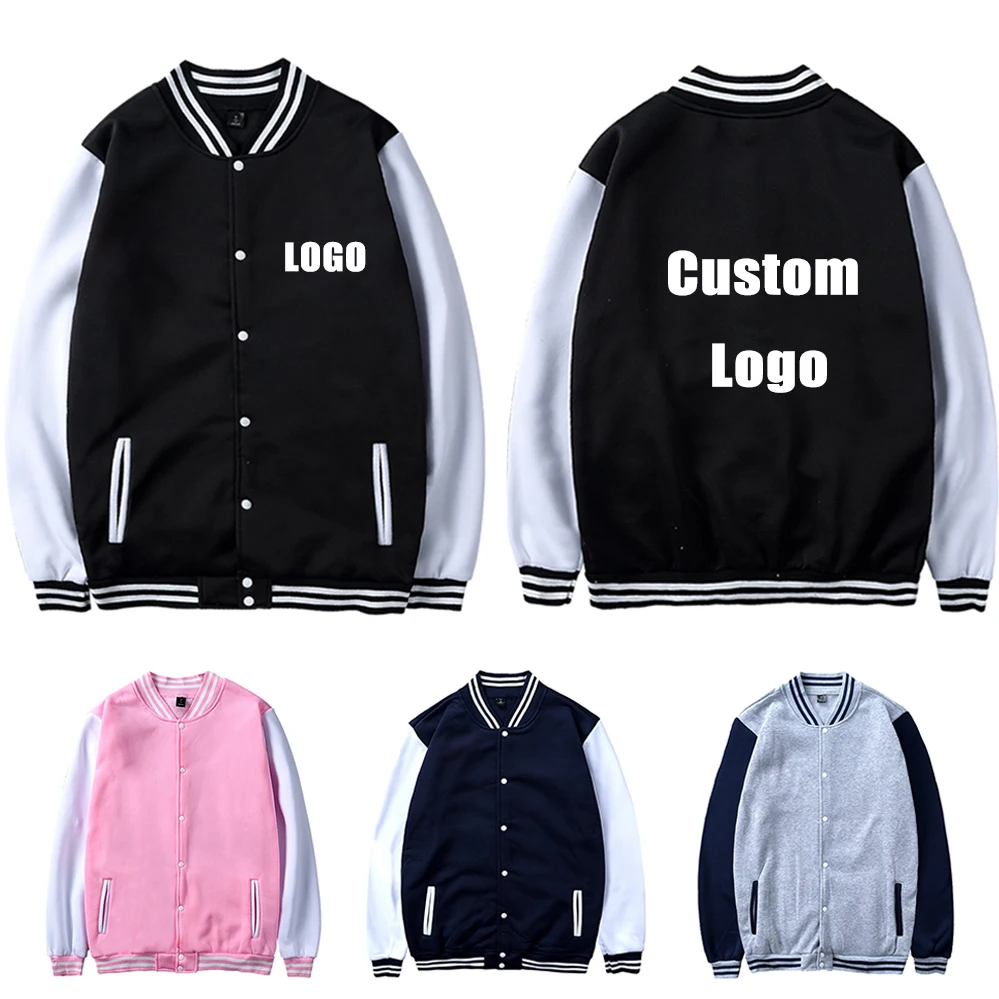 

Plus size men's wholesale blank varsity jacket custom logo letterman jacket baseball bulk pink plain varsity jacket for men 2021, 4 colors