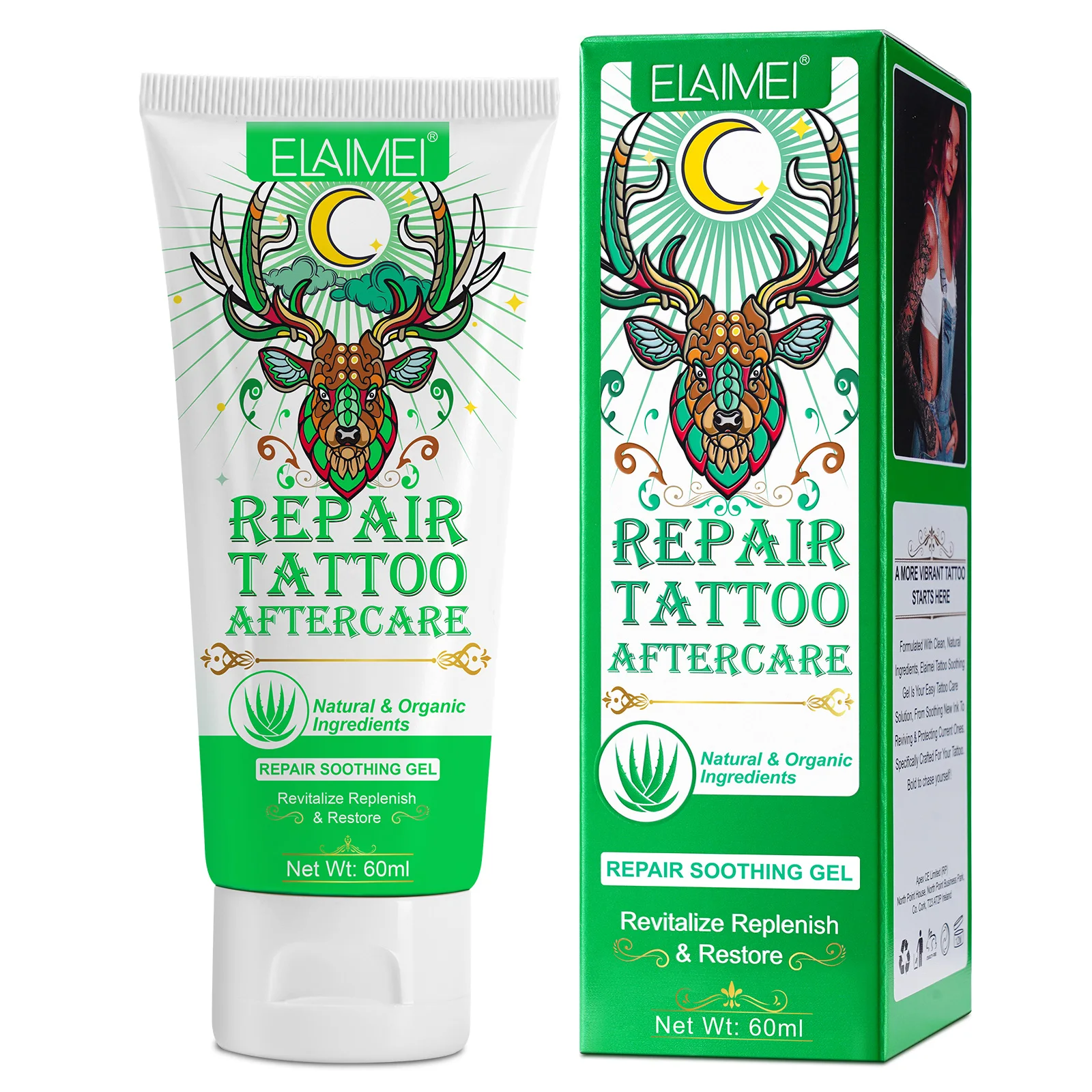 

ELAIMEI revitalize restore damaged skin private label tattoo repair creamaloe tattoo gel cear tattoo soothing gel