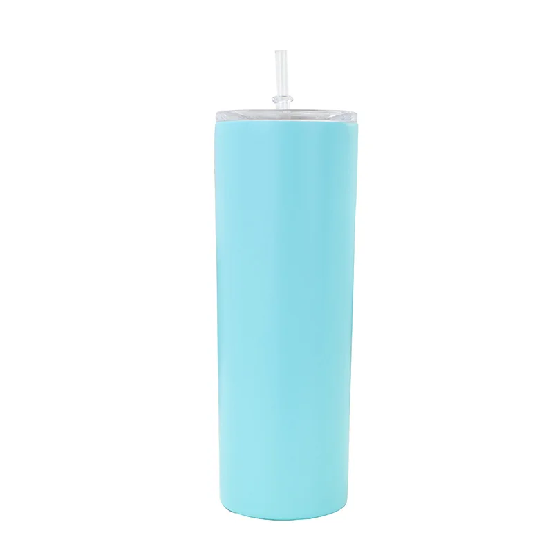 

H414 12oz 20oz Straight Cups With Straw Insulated Stainless Steel Water Bottle Multi Colour Double Wall Tumbler Cup