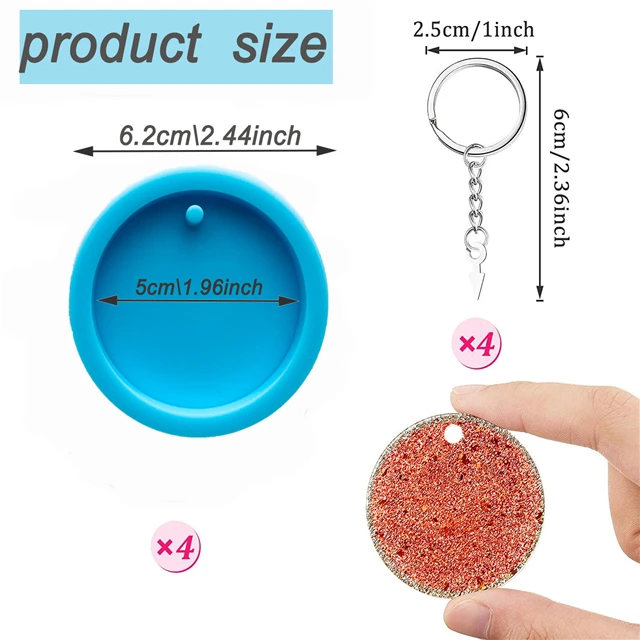 

Y003 Resin Keychain Shiny Circle Key Chain Silicone Molds, Customized color