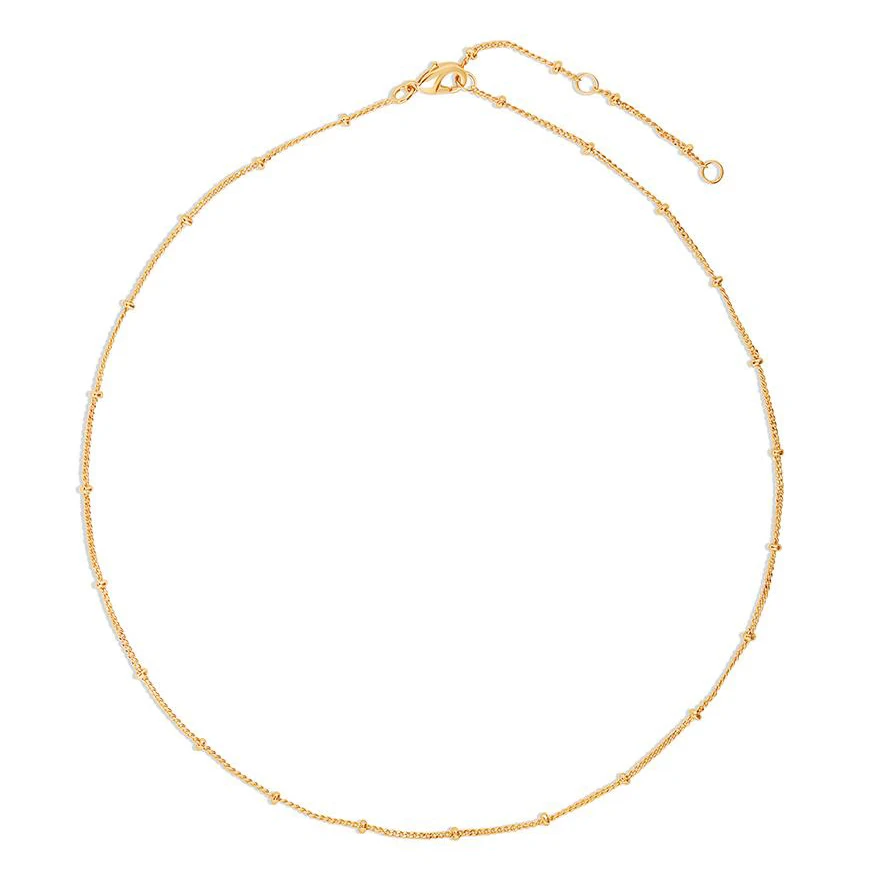 

Gemnel classic 925 silver saturn chain choker satellite chain choker bead women necklace