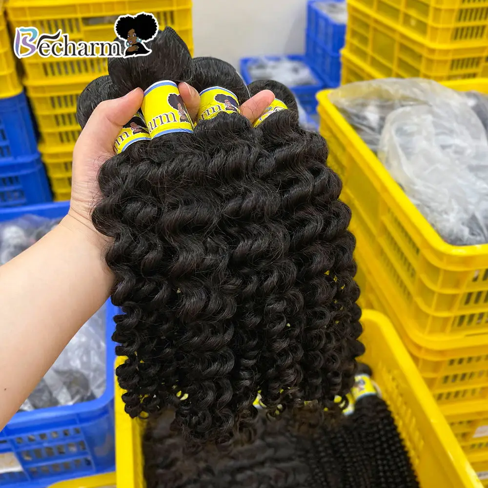 

High Quality Modern Show Brazilian Hair Weave Extension Deep Curly Wave Bundles For Black Women