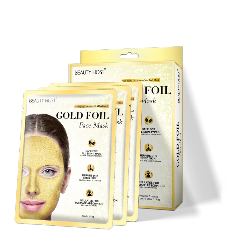 

Bulk Wholesale Best 24K Active Gold Extract Anti-Aging Wrinkle Luxury Mask Remove Freckles Facial Sheet Mask OEM ODM