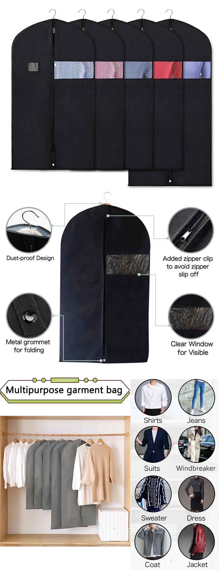 Custom Luxury Leather Travel Men Suit Garment Bag For Clothing Zip Lock Garment Bag Buy