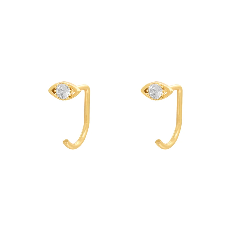 

ROXI Ladies delicate jewelry new style rear-mounted eye s925 silver stud earrings, Gold/white