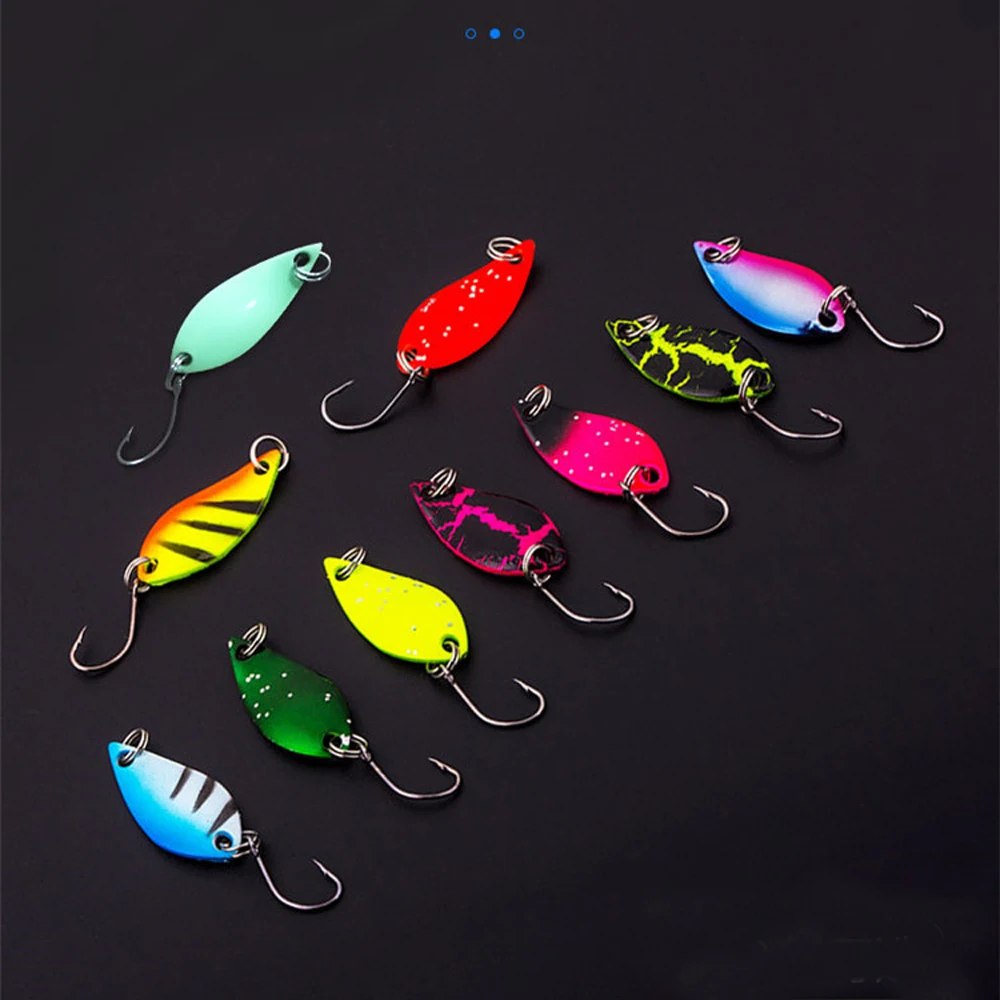 

10 Colors 3cm 2.5g Spoon Fishing Lure Swim Bait Isca Artificial Trout Lure Fishing Sequin Metal Spoons Lure