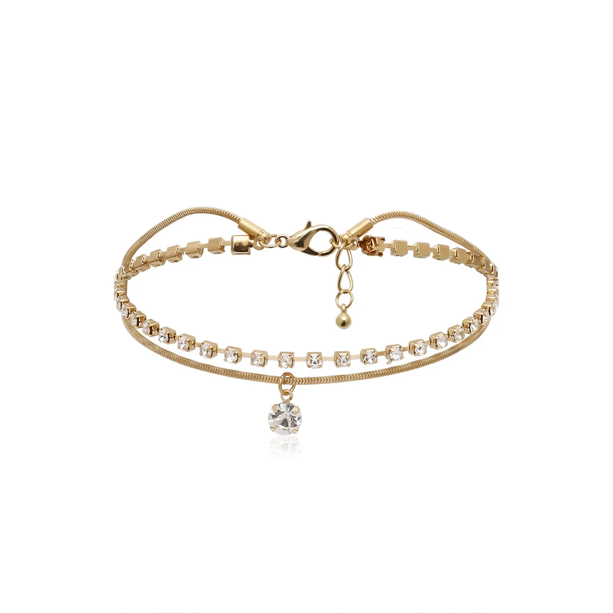 

Double Layered Crystal Anklets, As picture show