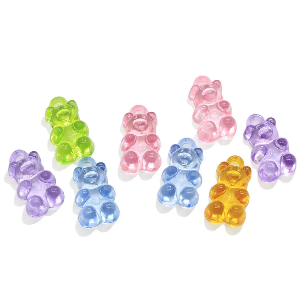 Transparent Acrylic Gummy Bear Charms for Headwear Earrings Jewelry Pendants