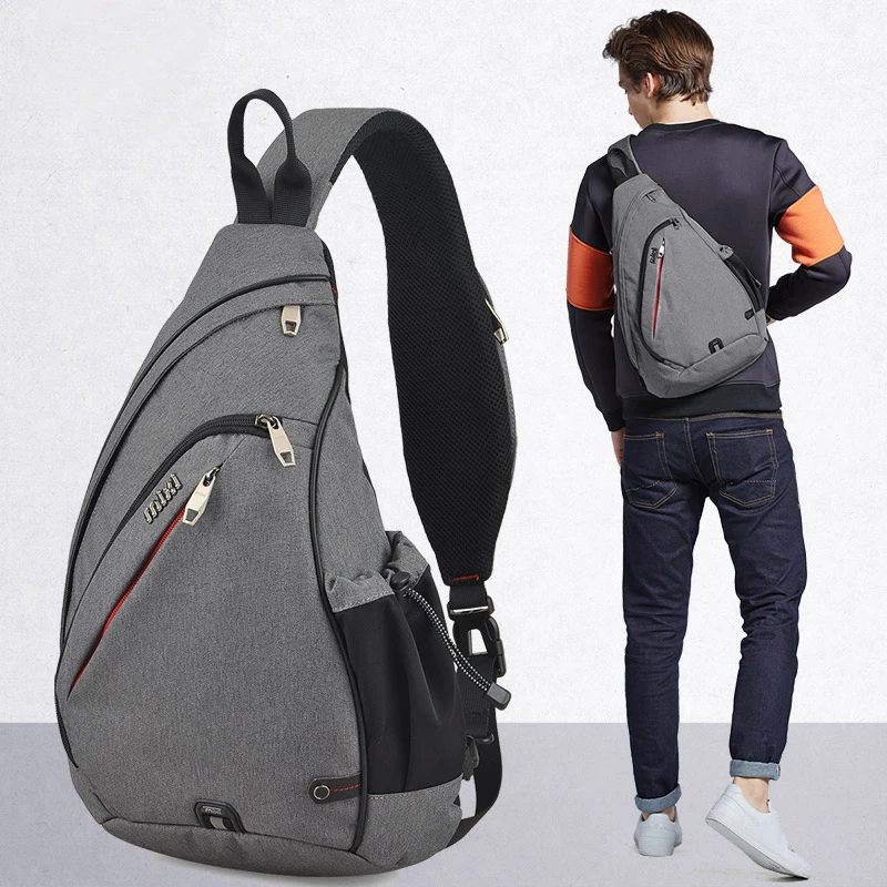 

Mixi Men One Shoulder Backpack Women Sling Bag Crossbody USB Boys Cycling Sports Travel Versatile Fashion Bag Student School Bag