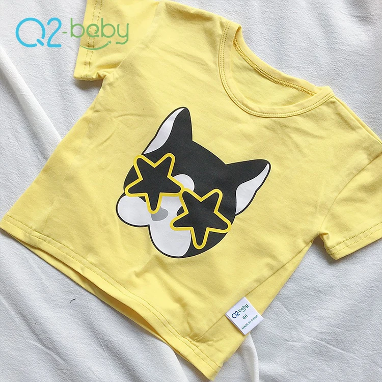 
Q2-baby New Designs Cartoon Printed Pattern Short Sleeve Baby Boys Girls T-Shirts 