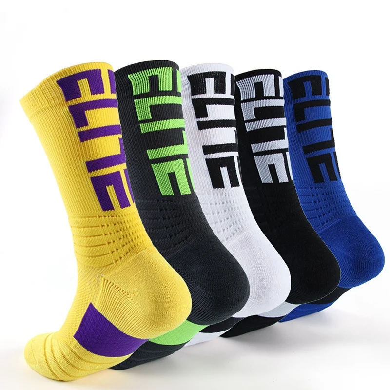 

Thickened mid-tube elite hosiery cushion towel bottom terry basketball running socks, Pantone color