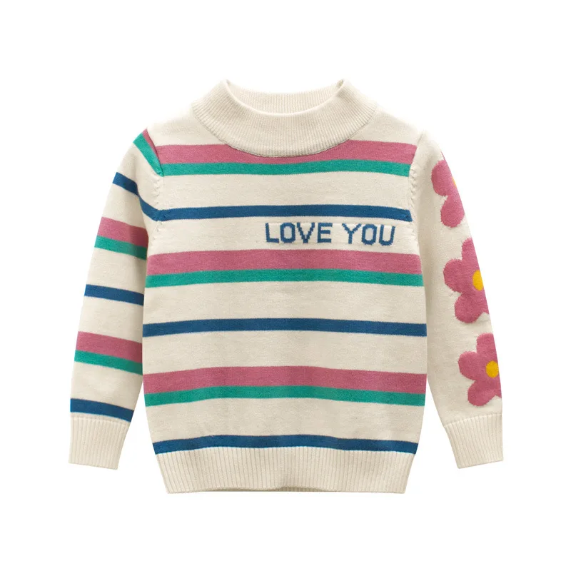 

Fall Fashion Pullover Sweaters For Kids Girls Wholesale Kids High Neck Sweater