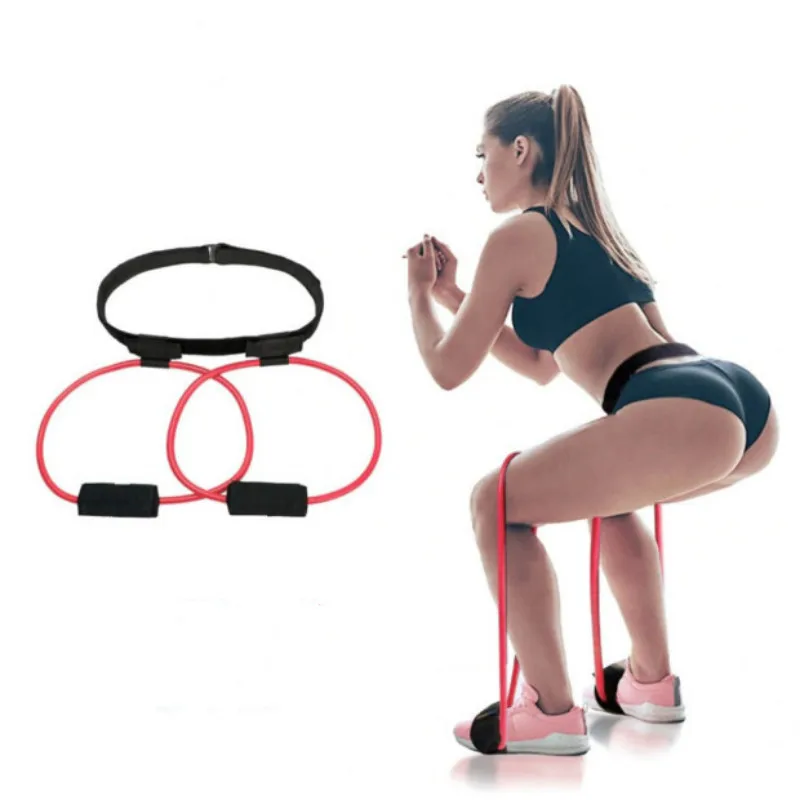 

Women Fitness Resistance Bands Adjustable Waist Belt Pedal Exerciser for Glutes Muscle Workout Free Bag