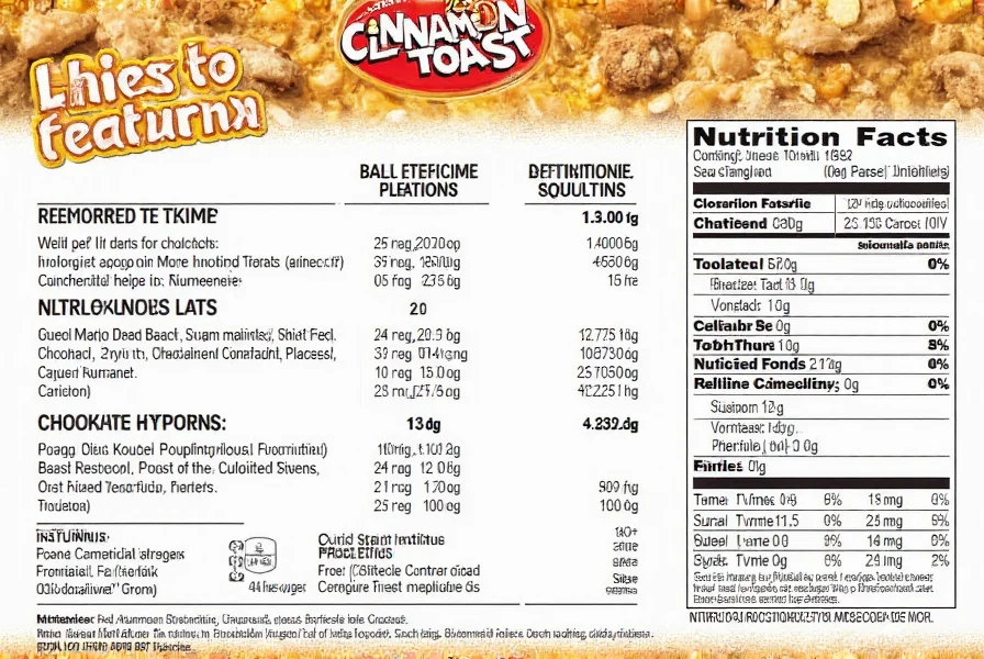 cinnamon toast crunch nutrition label