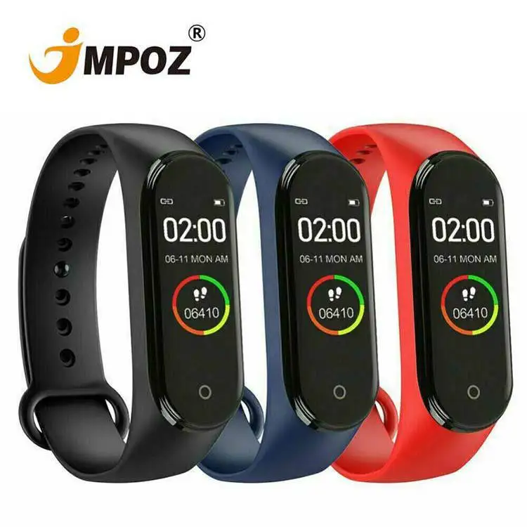 

JMPOZ M4 Smart Bracelet, 2022 Newest 0.96 TFT IP67 Waterproof Heart Rate Monitor Smart Wristband Watch M4 Fitness Tracker Band