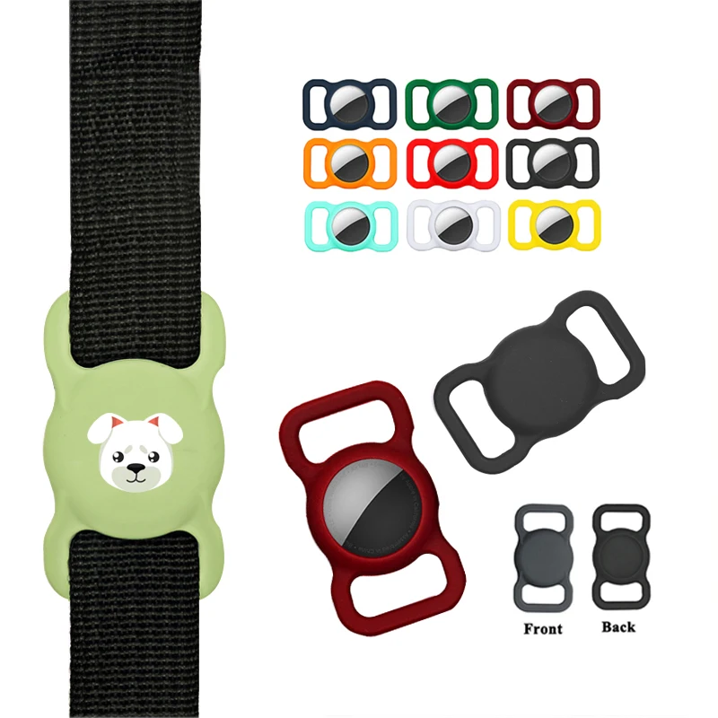 

Free Sample Silicone Protective Cover Compatiable With Dog Collar AirTag Case GPS Tracking Dog Cat Pet Collar for Airtag Holder, As picture