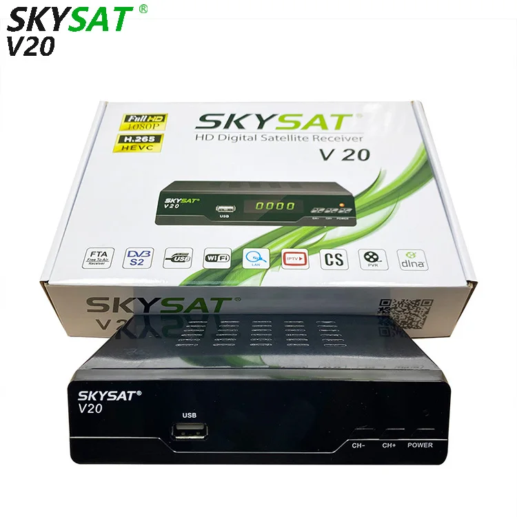 

SKYSAT V20 Set Top Box H265 HEVC WiFi CCCam Newcamd Xtream IPTV m3u Autoroll Powervu Biss