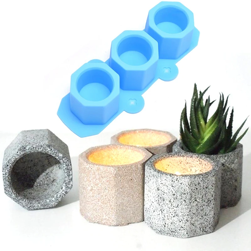 

Durable Silicone Mold for Cement Flowerpot Pot DIY Succulent Making Mold Manual Clay Craft Cement Candle Mold