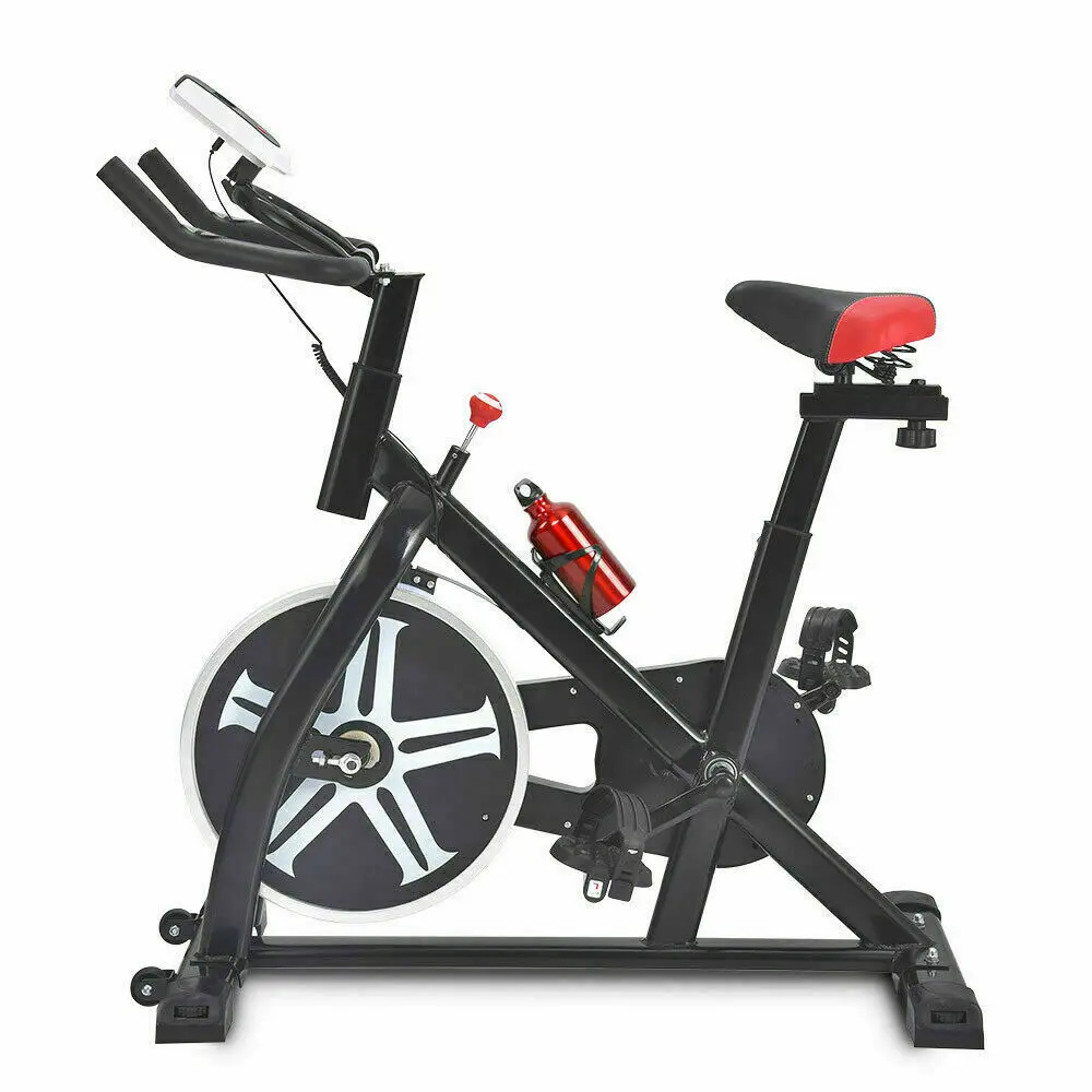 

Exercise Bike Stationary Cardio Fitness Cycling Equipment Water Bottle Gym Home Black