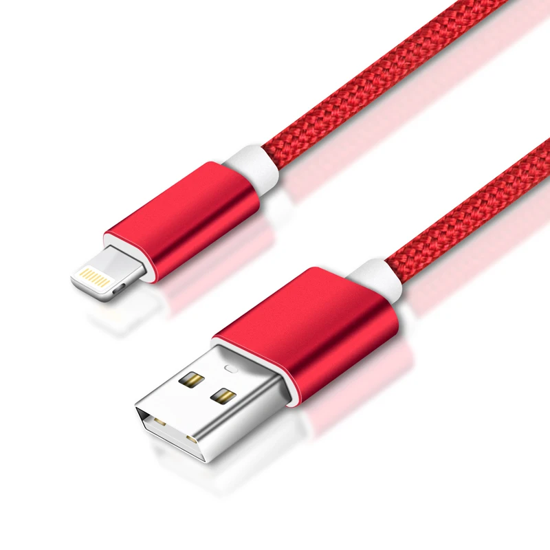 

Premium Universal Nylon Braided Multi Charging Cable Fast Charger Cable for iPhone 12 11 x/xr/xs/8plus, Red