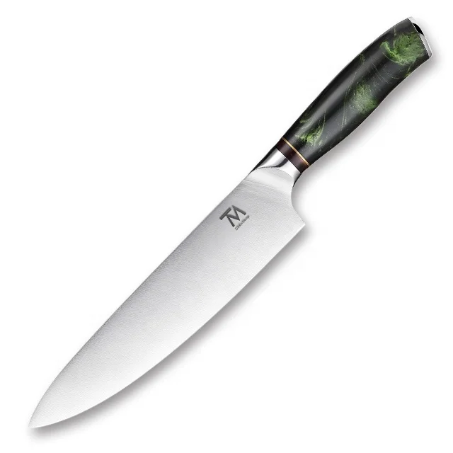 

New Arrival Professional 8 inch German Steel Kitchen Chef Knife with Emerald Resin Handle