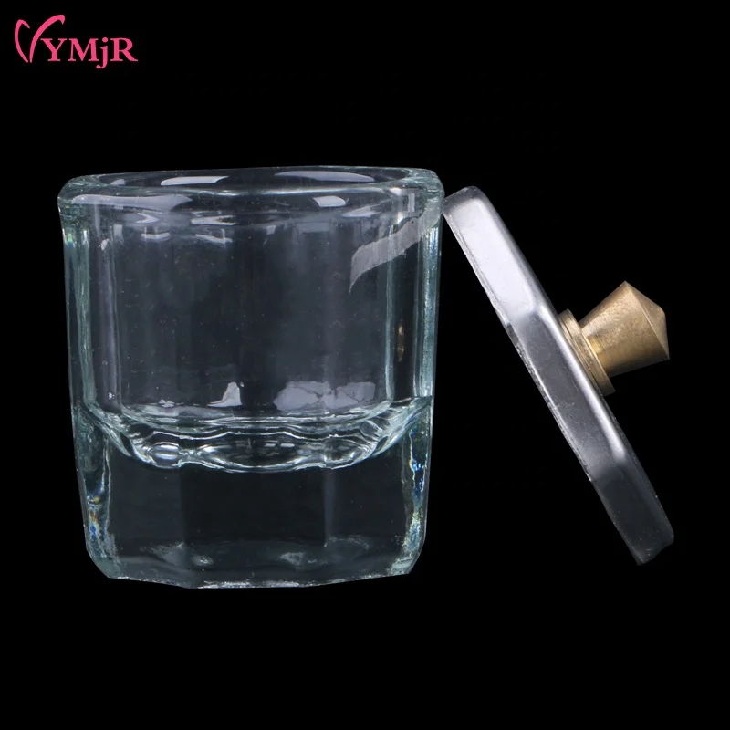 

Wholesale Acrylic Nail Cup Clear Crystal Bowl Nail Salon Art Tool Powder Liquid Holder Dappen Dish with lid, Transparent, clear