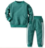 

Hot Selling Kids Set Boys And Girls Round Collar Fleece Sports Suit Hoodie Two-Piece