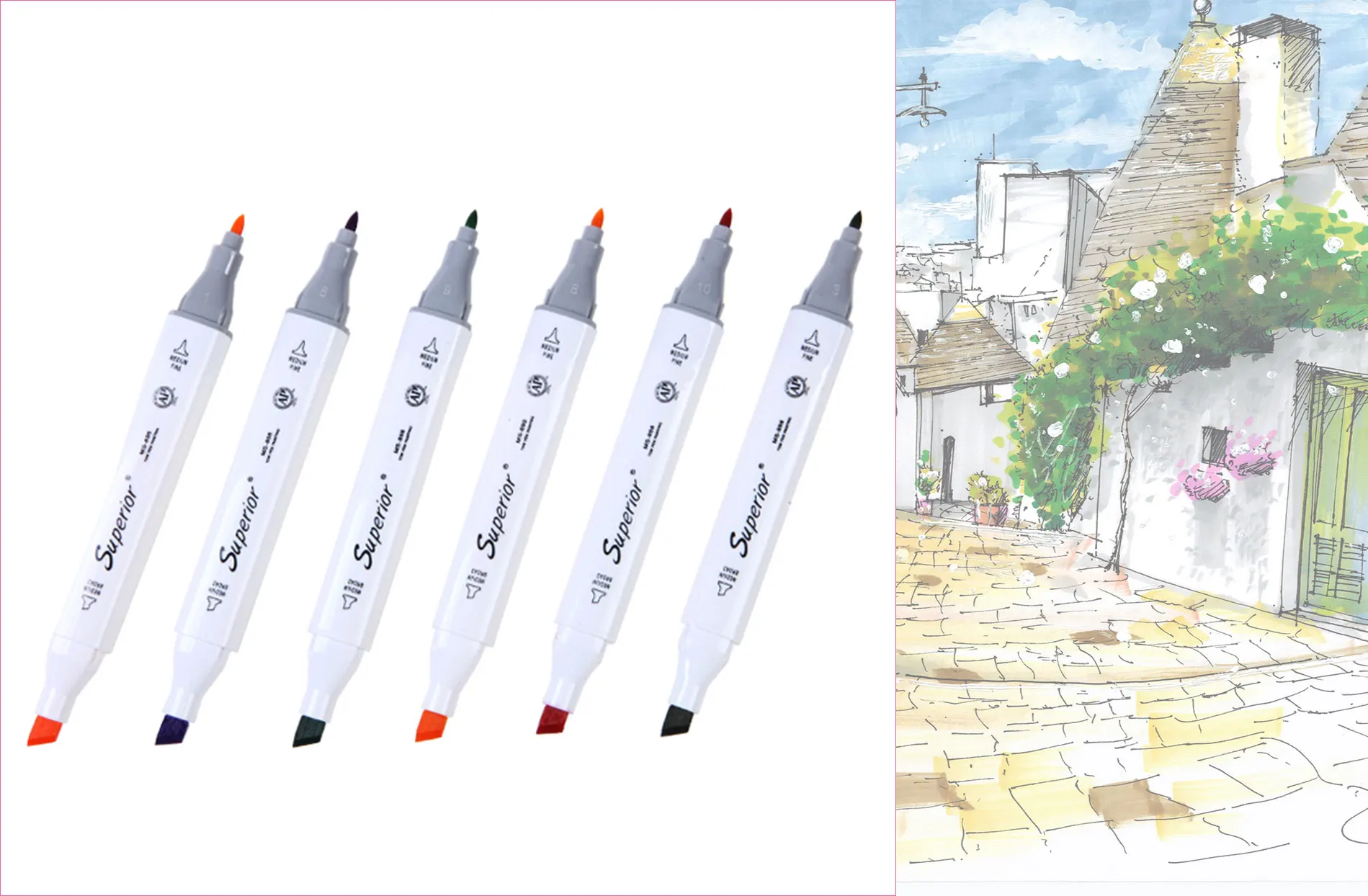 170 Colors Alcohol Based Ink Refill Ink White Marker Pen With Gold And