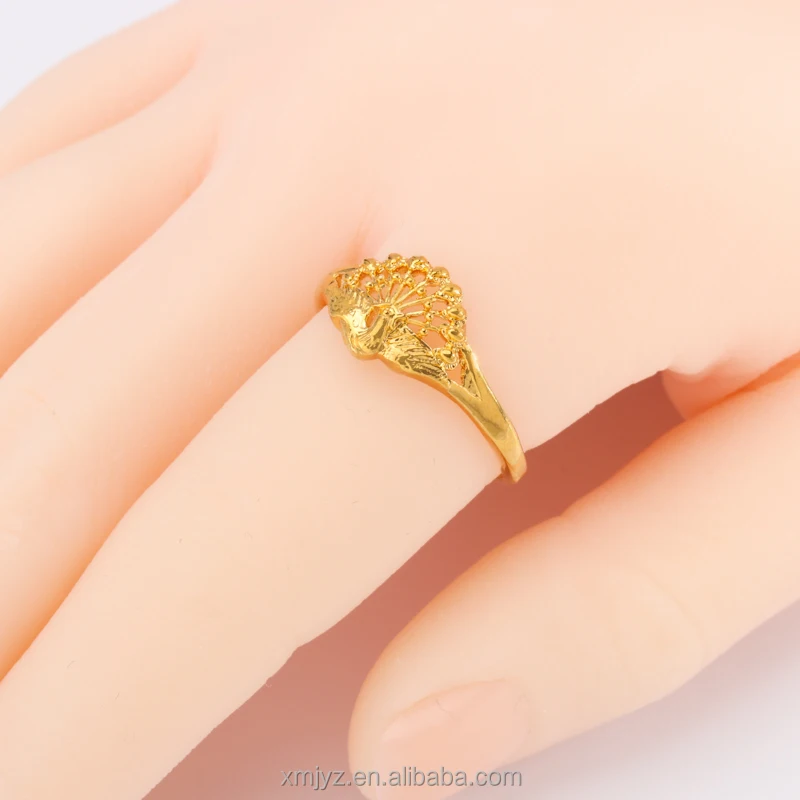 

Aliexpress Korean Version Of The Ring Female Peacock Open Screen Fashion Open Ring Female Brass Gold Plated Factory Wholesale