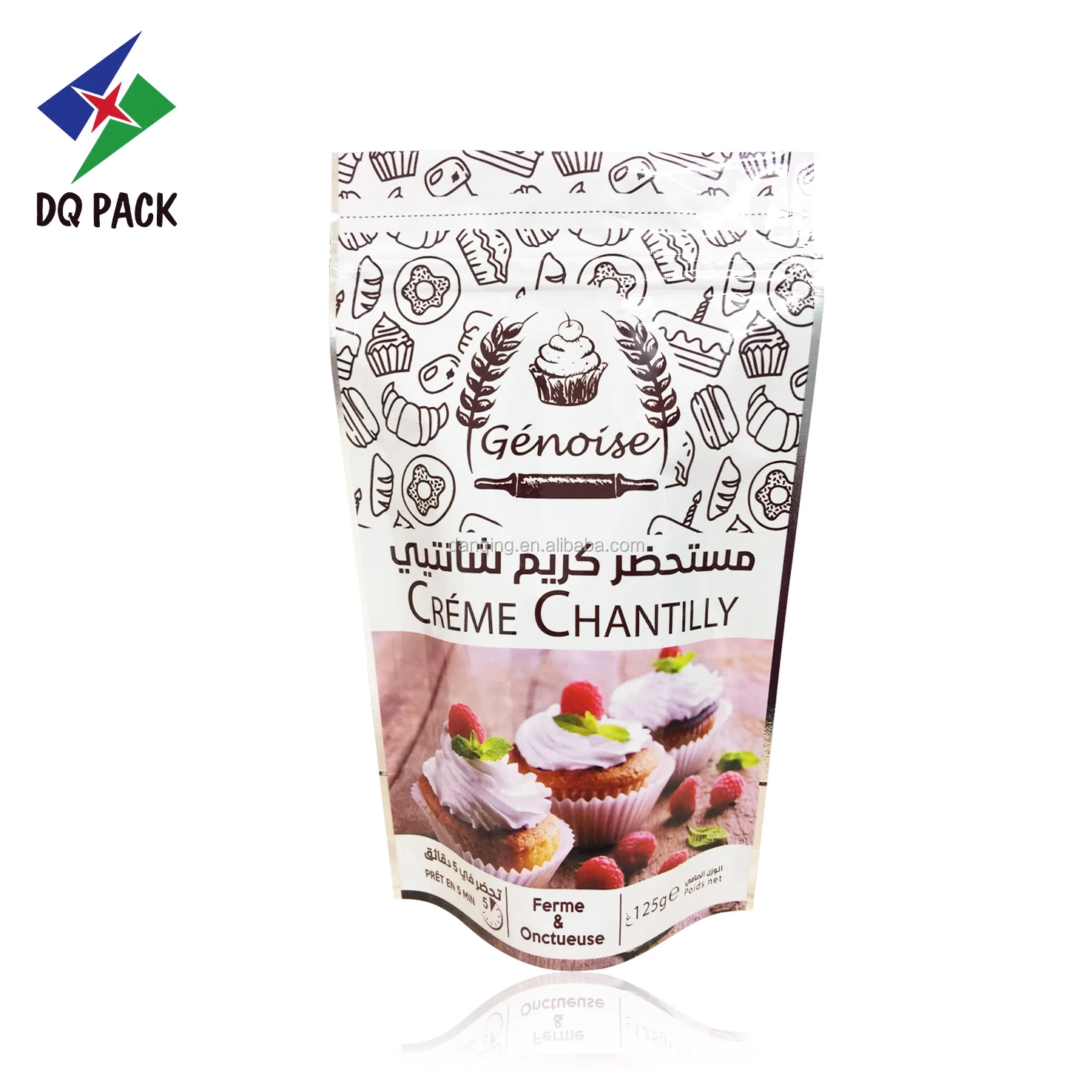 DQ PACK Food Grade Flour For Cake Laminated Plastic Bags With Ziplock