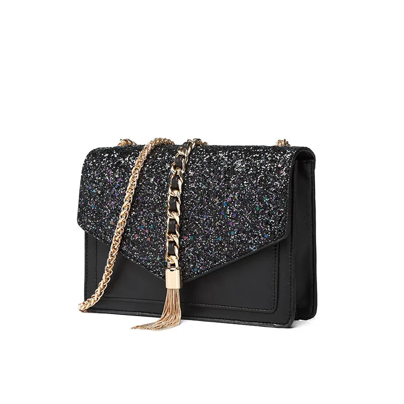 

Golden chain Starry sky limited edition package mini bag fashionable new style cross-body bling bag for women