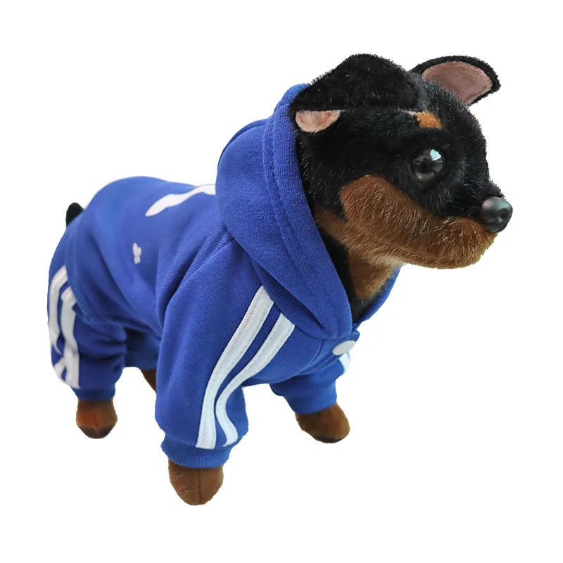 

New dog clothes four-legged sweater hooded multicolor buttons small dog pet autumn and winter dog clothes