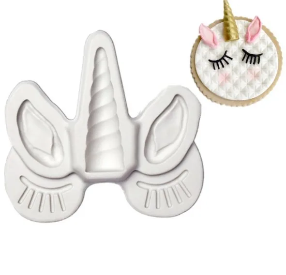 

Unicorn Eye Ear Horn Silicone Mold Cupcake Cake Fondant Decorating Baking Tool