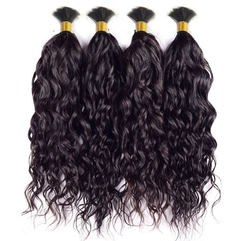 

Curly Human Braiding Hair Bulk No Weft Wet and Wavy Different Types of Curly Weave Hair Braiding Hair, The color can be dyed into #27 and darker than #27