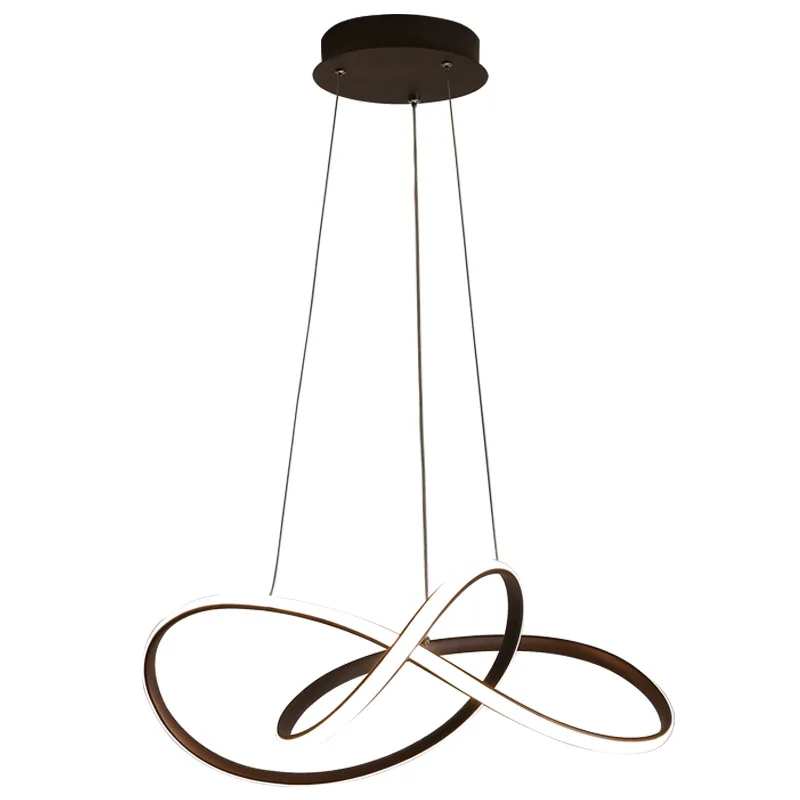 Modern Integrated LED Matte Black Chandelier with Acrylic Lens