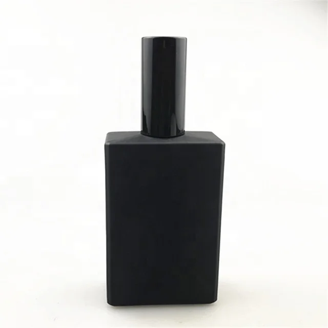 

Stock glass matte black perfume oil bottles 100 ml black pump bottle