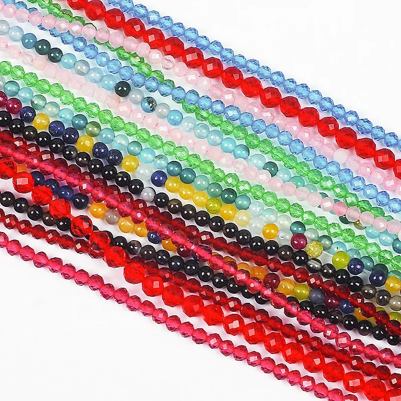 

2mm 1 Strand Colorful Crystal Beads Glass Faceted Beads for Jewelry Making Diy Accessories, Color glass loose bead strand