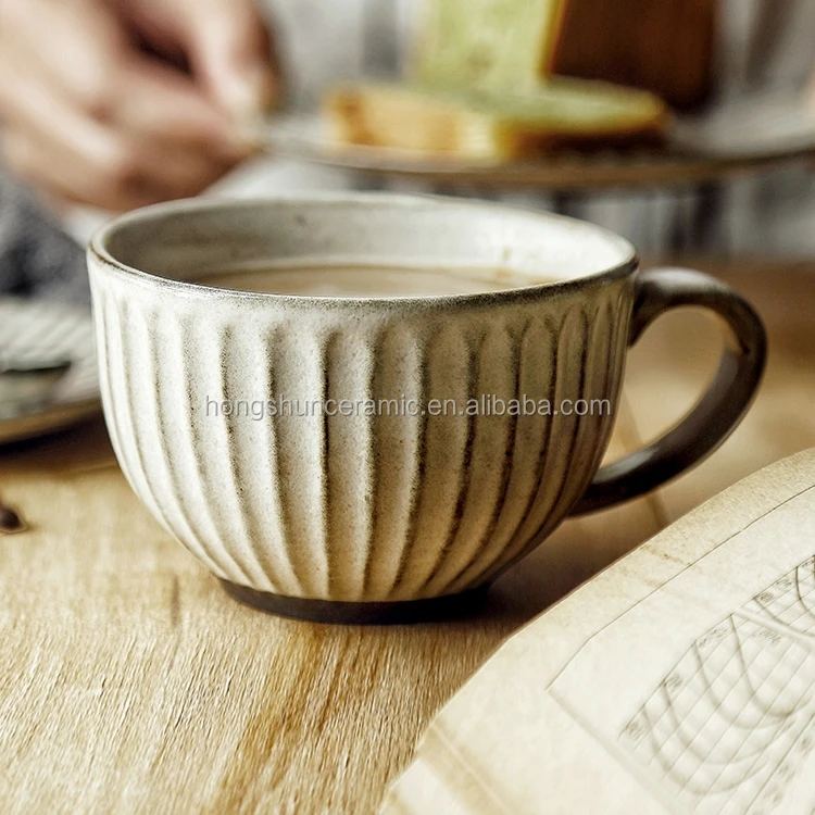300ml Vintage rust glaze ceramic coarse stoneware mug with tea coffee cup