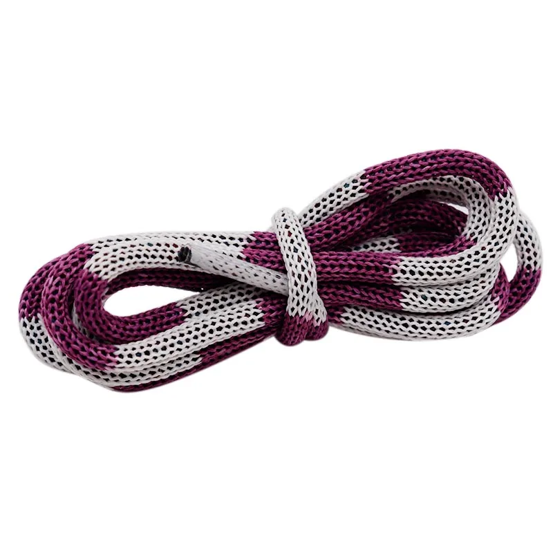 

Purple and white multihole round shoelaces, Customized