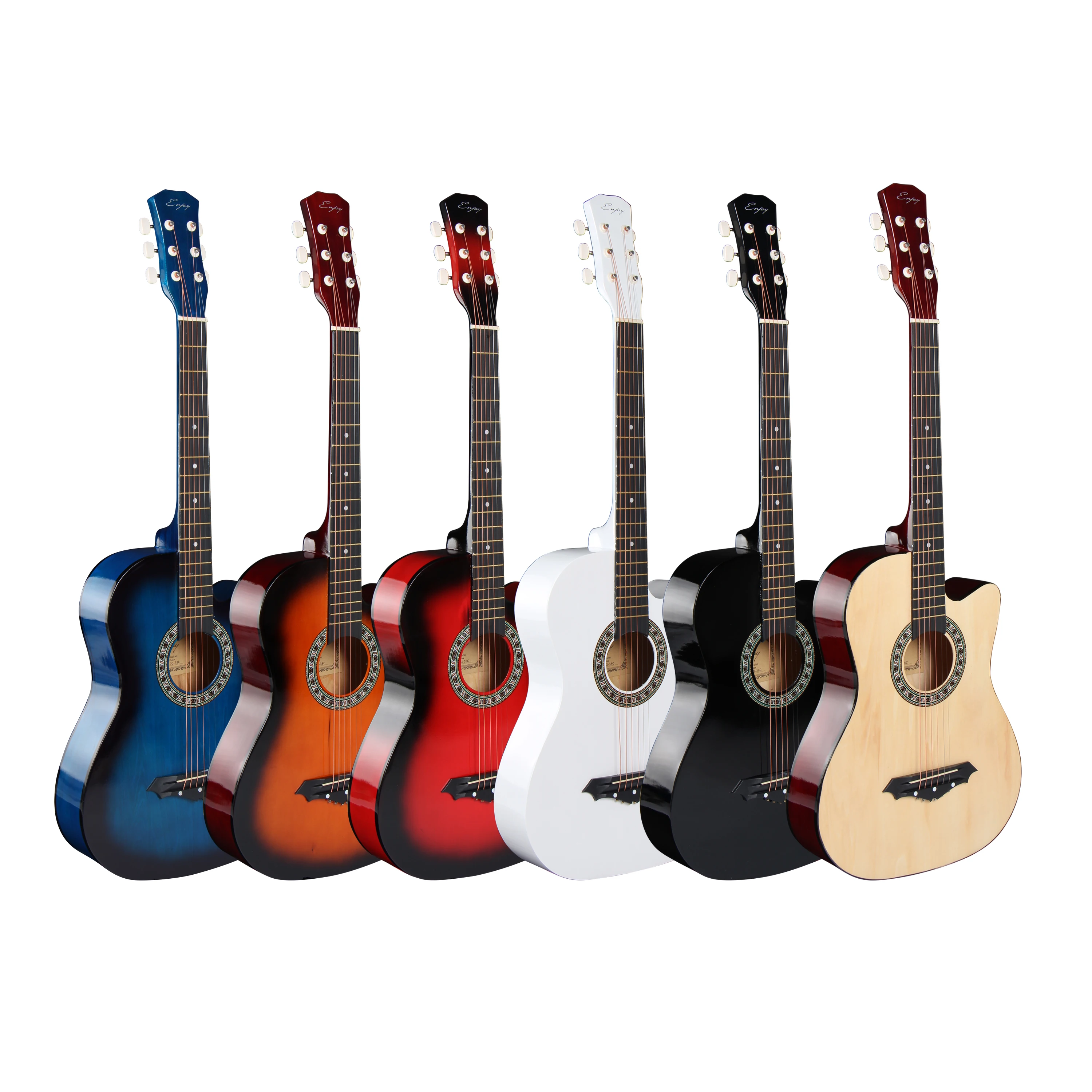 

Wholesale Musical Instrument Guitar 38 Inch Basswood Acoustic Guitars For Guitar HEBIKUO Y-38C