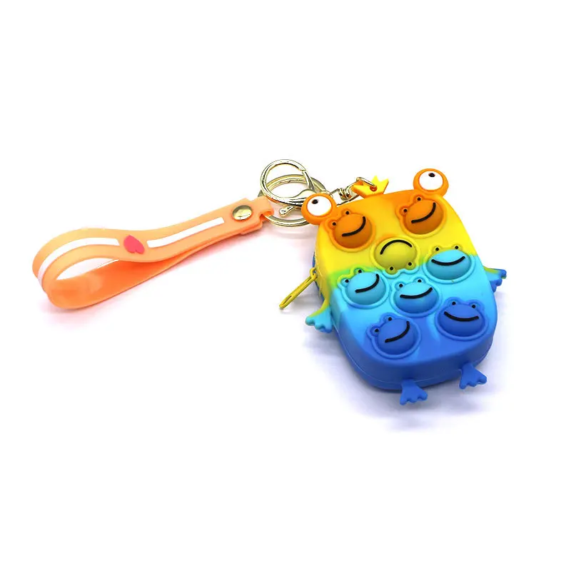 

New Christmas Fidget Toys Push Bubbles Toy Rainbow Key Coin Purse Wallet Ladies Bag Silica Simple Dimple Crossbody Bag For Girls